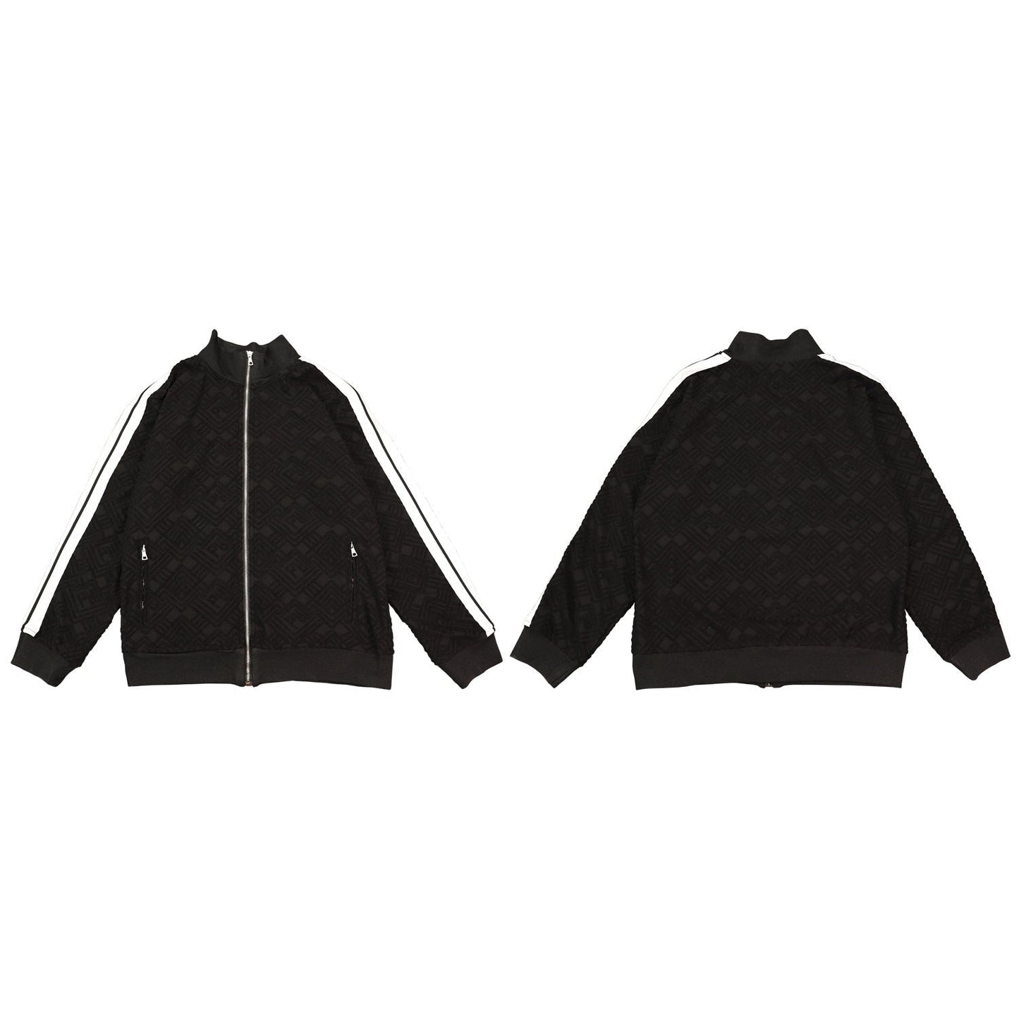 Palm Angle Sweatshirt Palm Angels Striped Stand Collar Jacket for Men and Women Couple Loose Sports Jacket