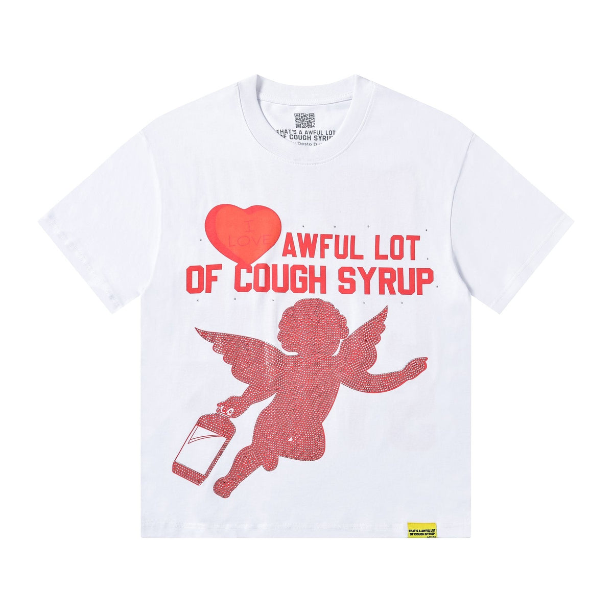 THAT'S A AWFUL LOT OF COUGH SYRUP Heart Cupid Graphic T-Shirt ¡ª front