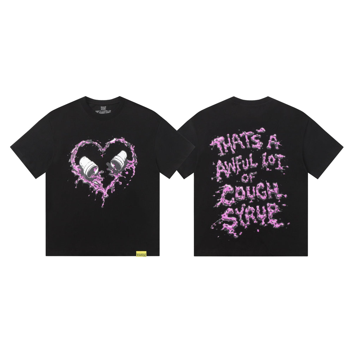 THAT'S A AWFUL LOT OF COUGH SYRUP Purple Front and Back Graphic T-Shirt ¡ª hero