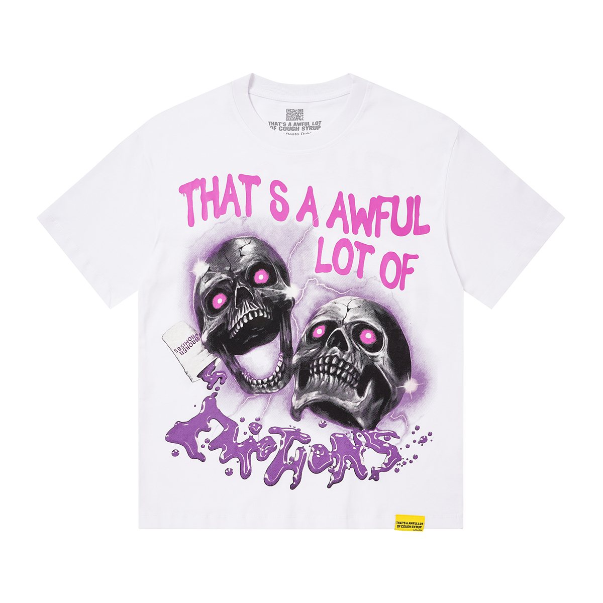 THAT'S A AWFUL LOT OF COUGH SYRUP Skull Graphic T-Shirt ¡ª front