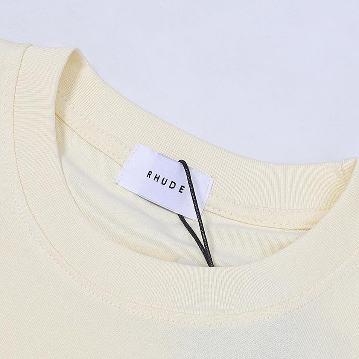 Rhude T-shirts Lake Como Lakeside Town Printed Cotton Casual Short Sleeves Men and Women