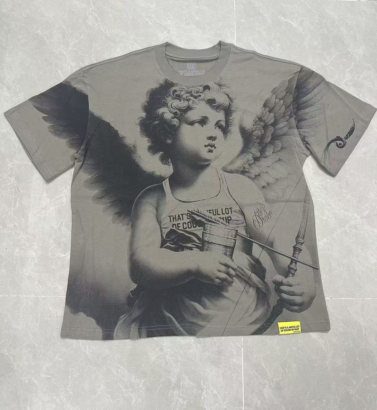 THAT'S A AWFUL LOT OF COUGH SYRUP Angel Gothic Text Graphic T-Shirt ¡ª hero