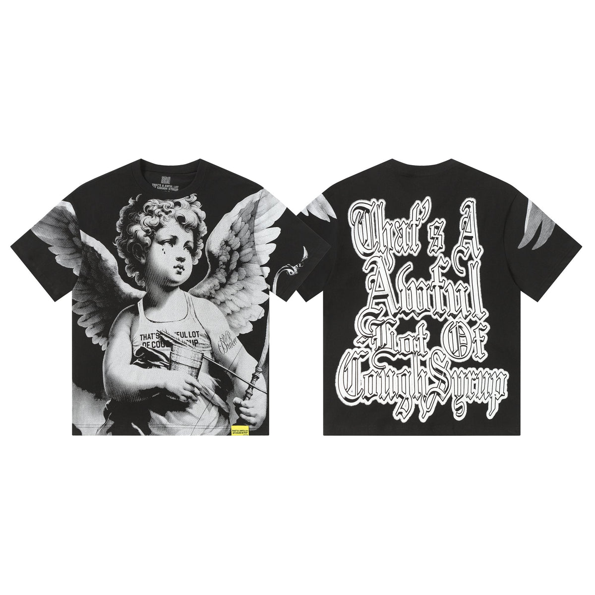 THAT'S A AWFUL LOT OF COUGH SYRUP Angel Gothic Text Graphic T-Shirt ¡ª hero